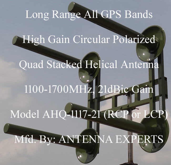 Extended Long Range Ground Station Helical Antenna 1100-1700MHz 21dBic Gain