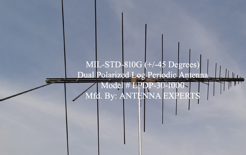 VHF UHF Dual Polarized Log Periodic Antenna 30-1000MHz