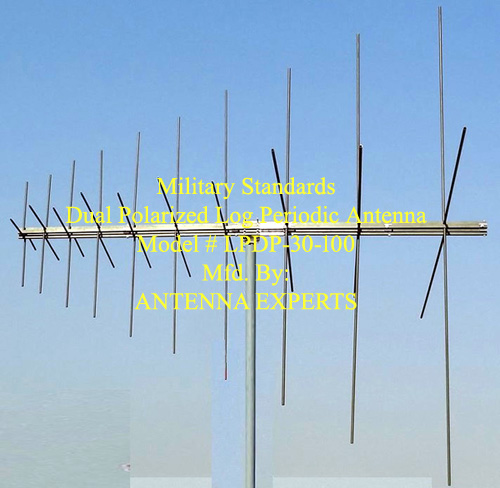 Dual Polarized Log Periodic Antenna 30-100MHz