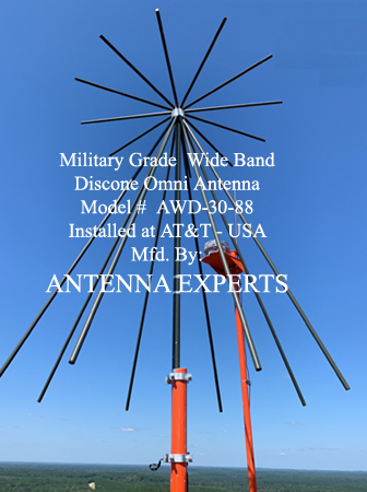 AWD-30-88 Ultra Wide Band Military Discone Antenna 30-88MHz